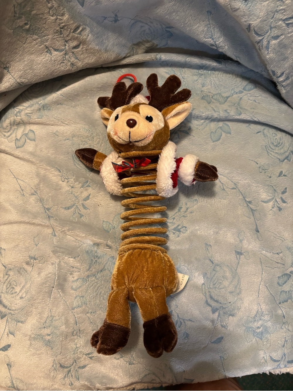Plush Reindeer Spring Squeak Toy - Brown Kurt Adler